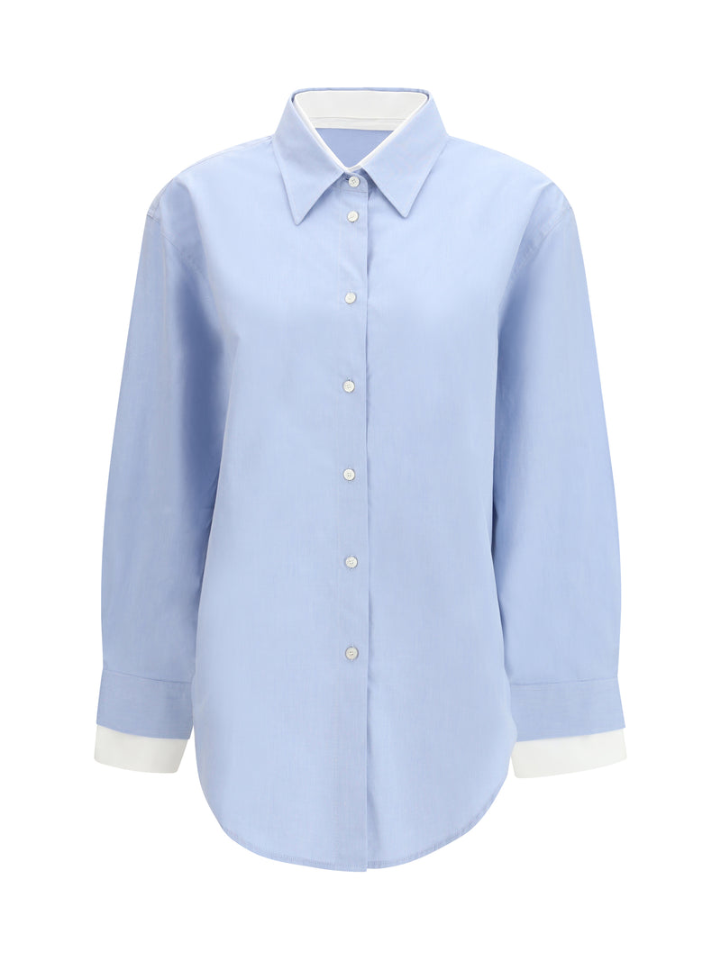 Acne Studios Acne Studios Layered Button-up Shirt Light Blue/White - World Class Fashion