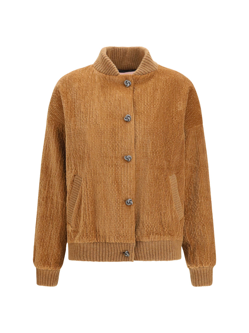 Kristina Ti Kristina Ti Corduroy Jacket Caramel Women - World Class Fashion