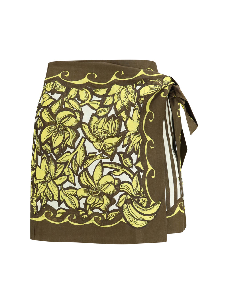 Alemais Alemais Mona Wrap Mini Skirt Yellow - World Class Fashion