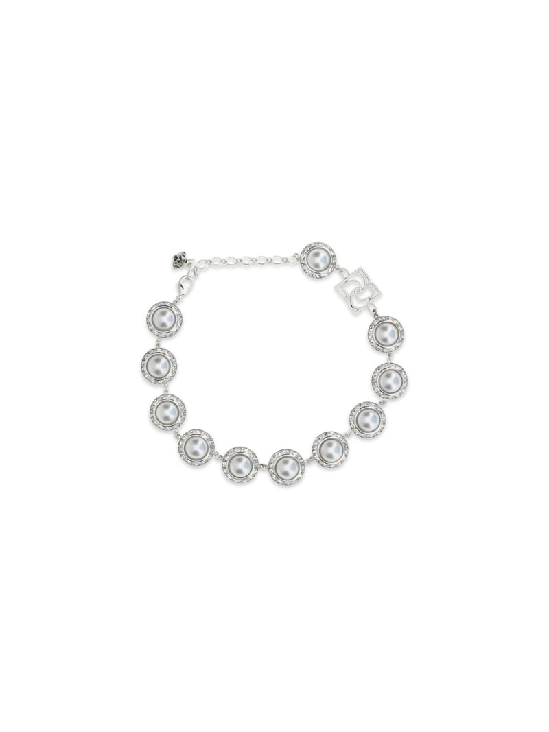 Magda Butrym Magda Butrym Pearl and Crystal Necklace Rhodium Silver - World Class Fashion