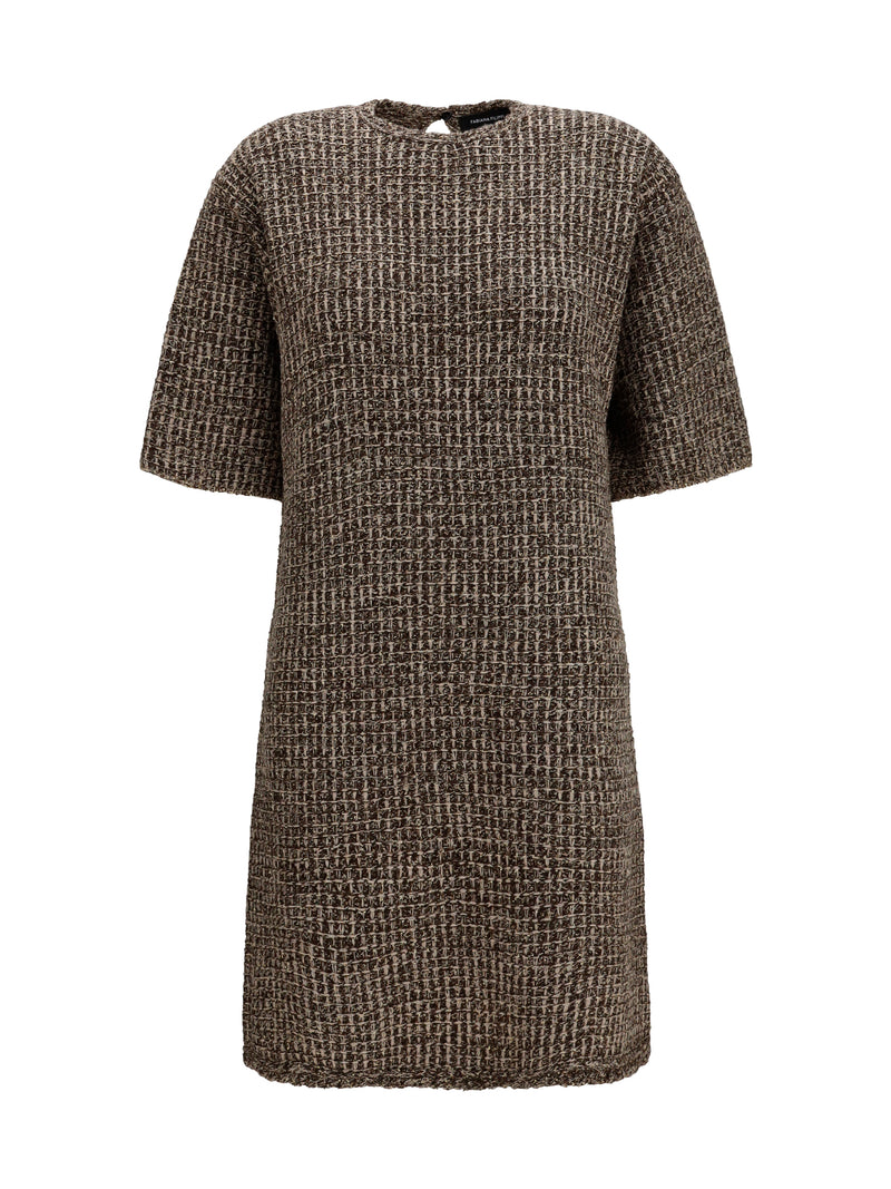 Fabiana Filippi Fabiana Filippi Sequin-effect Tweed Dress Ebano - World Class Fashion