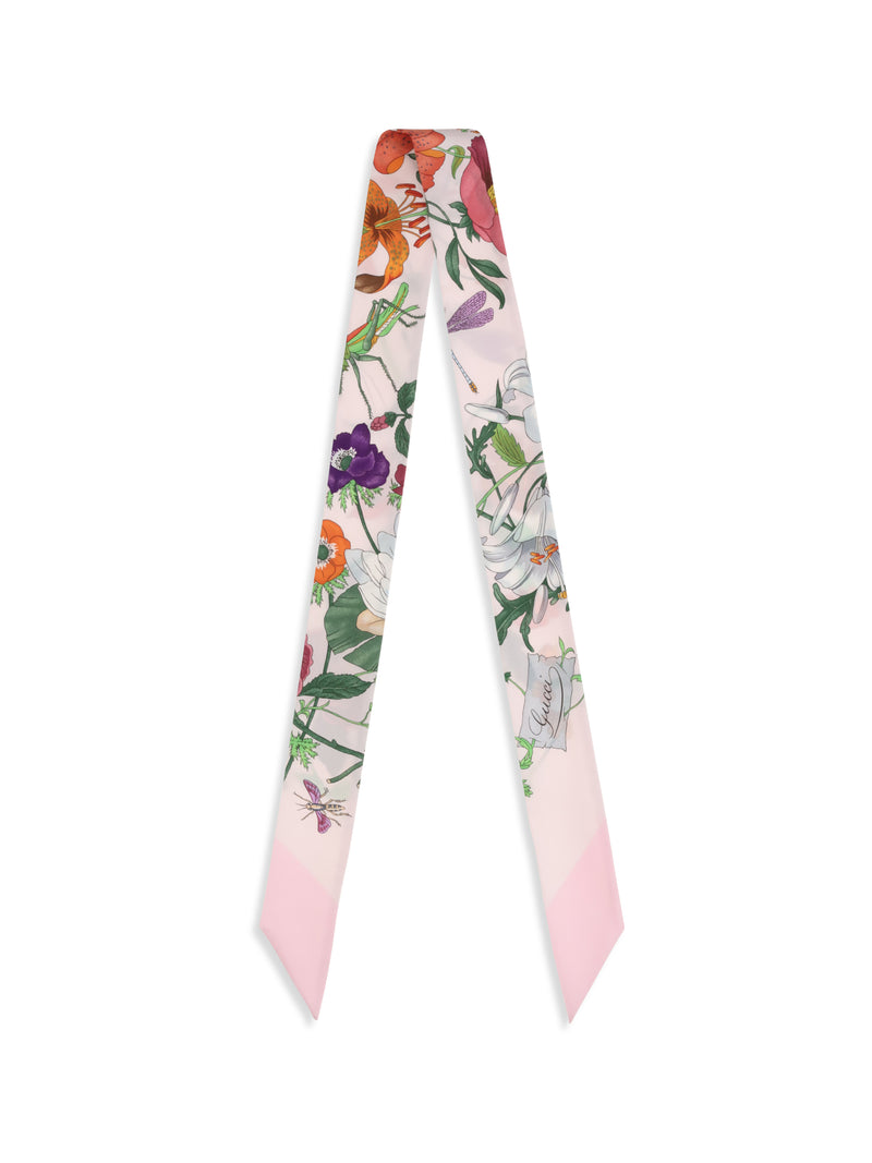 Gucci Gucci Printed Silk Twill Scarf Roseate/Pink - World Class Fashion