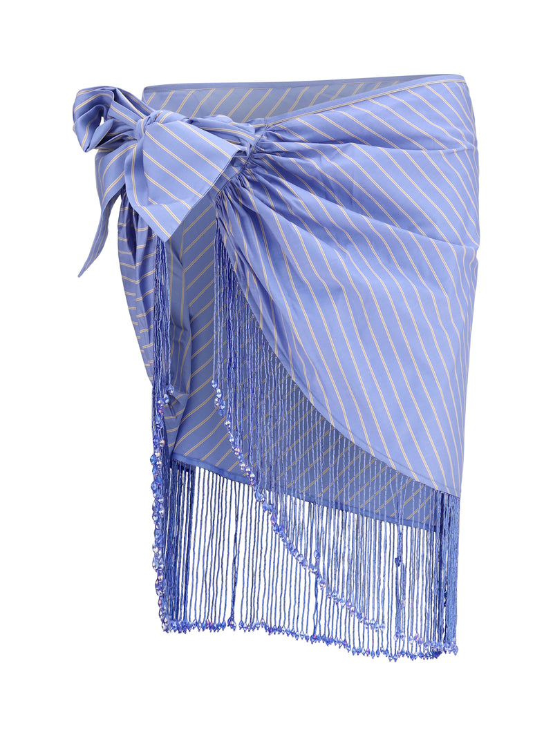 The Andamane The Andamane Dolly Wrap Skirt Light Blue/Saffron - World Class Fashion