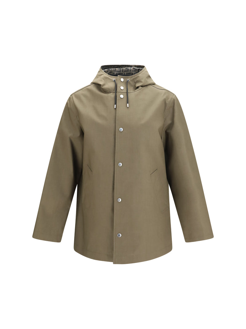 Fendi Fendi Mackintosh Fabric Hooded Jacket Green - World Class Fashion