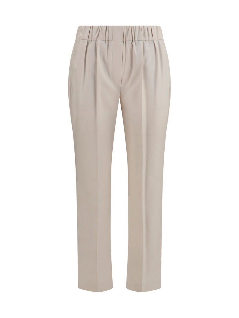 Brunello Cucinelli Brunello Cucinelli Pantalón de algodón color avena - World Class Fashion