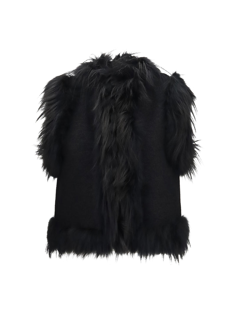 Fendi Fendi Wool and Fox Fur Gilet Black Women - World Class Fashion