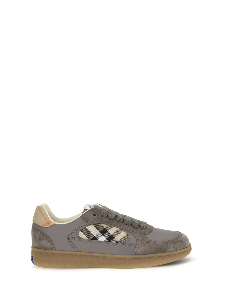 Burberry Burberry Terrace Leather and Check Sneakers Tower/Sand - World Class Fashion