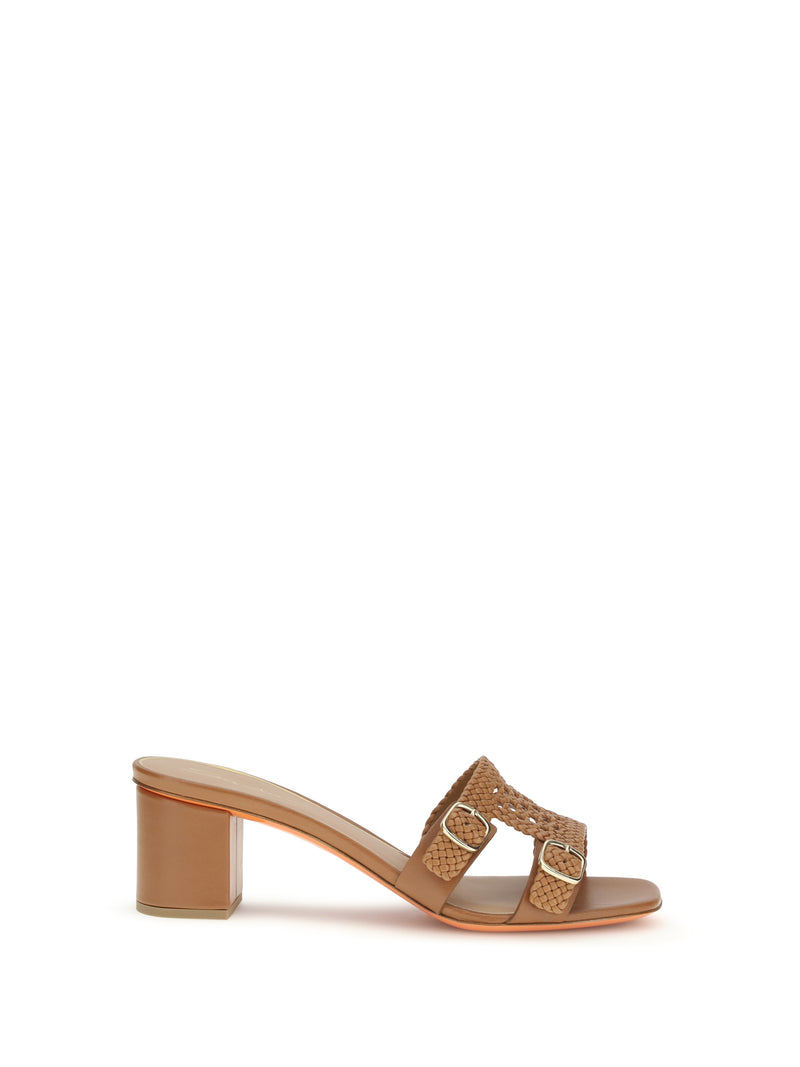 Santoni Santoni Woven Leather Sandals Light Brown Women - World Class Fashion