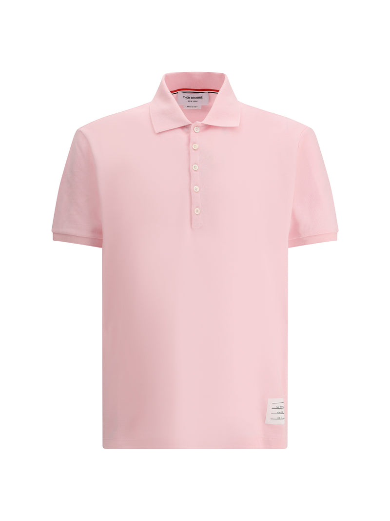 Thom Browne Thom Browne Polo with Iconic Bands Light Pink - World Class Fashion