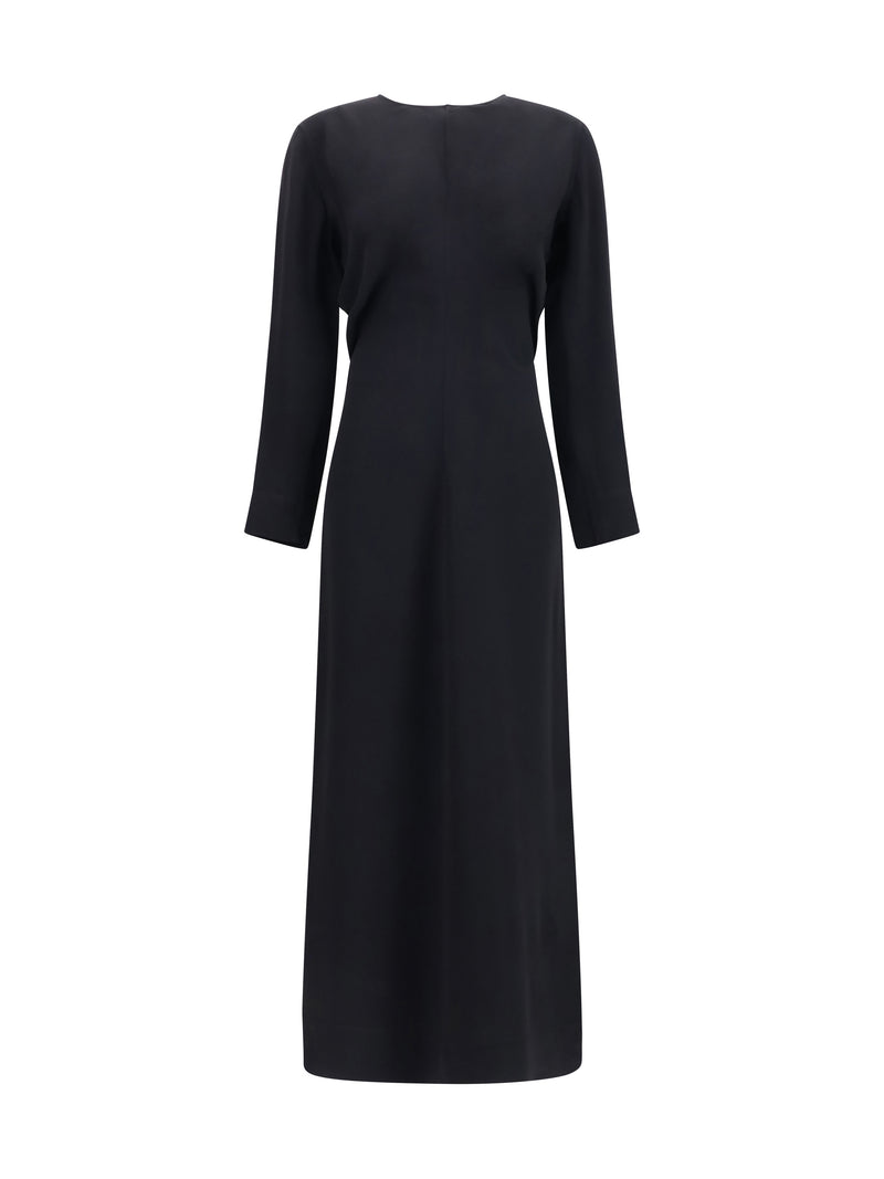Toteme Vestido largo de manga larga y talle bajo Toteme negro - World Class Fashion
