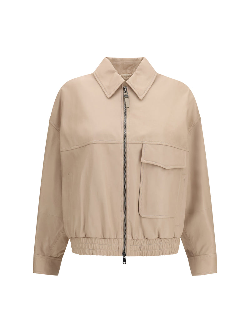Brunello Cucinelli Brunello Cucinelli Glossy Nappa Jacket White Women - World Class Fashion
