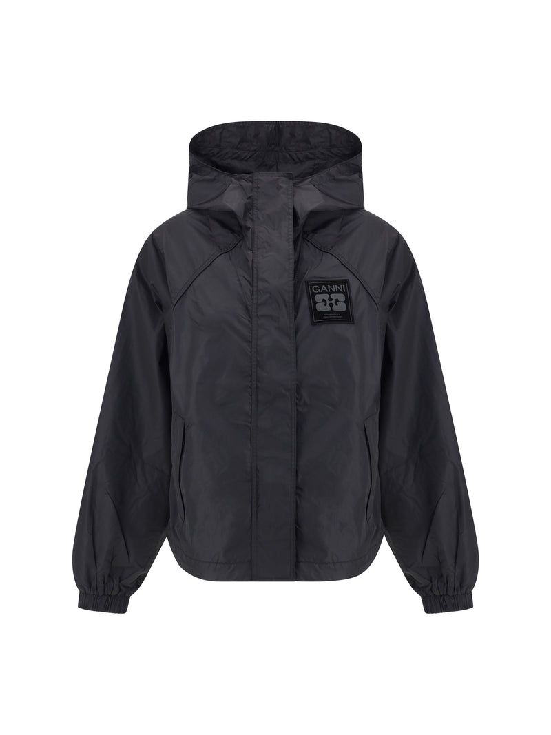 Ganni Ganni Recycled Nylon Jacket Black - World Class Fashion
