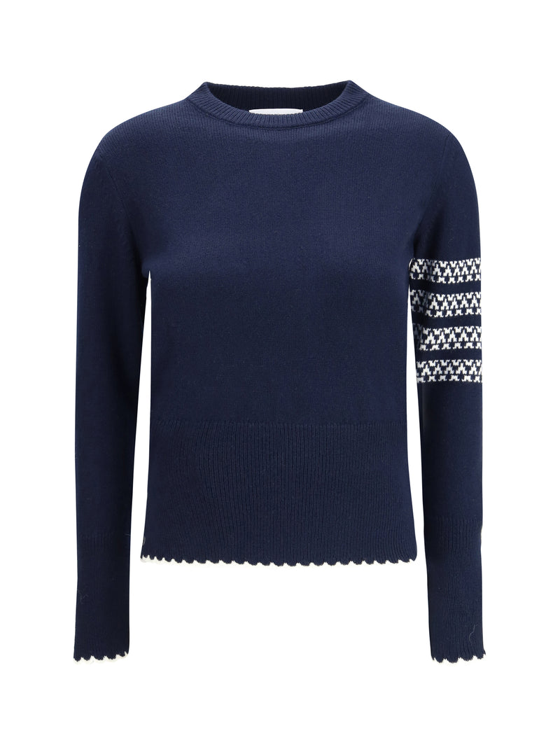 Thom Browne Thom Browne Holiday Hector Sweater Navy - World Class Fashion