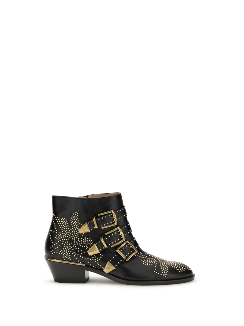 Chloe Chloé Susan Boots Black Gold - World Class Fashion