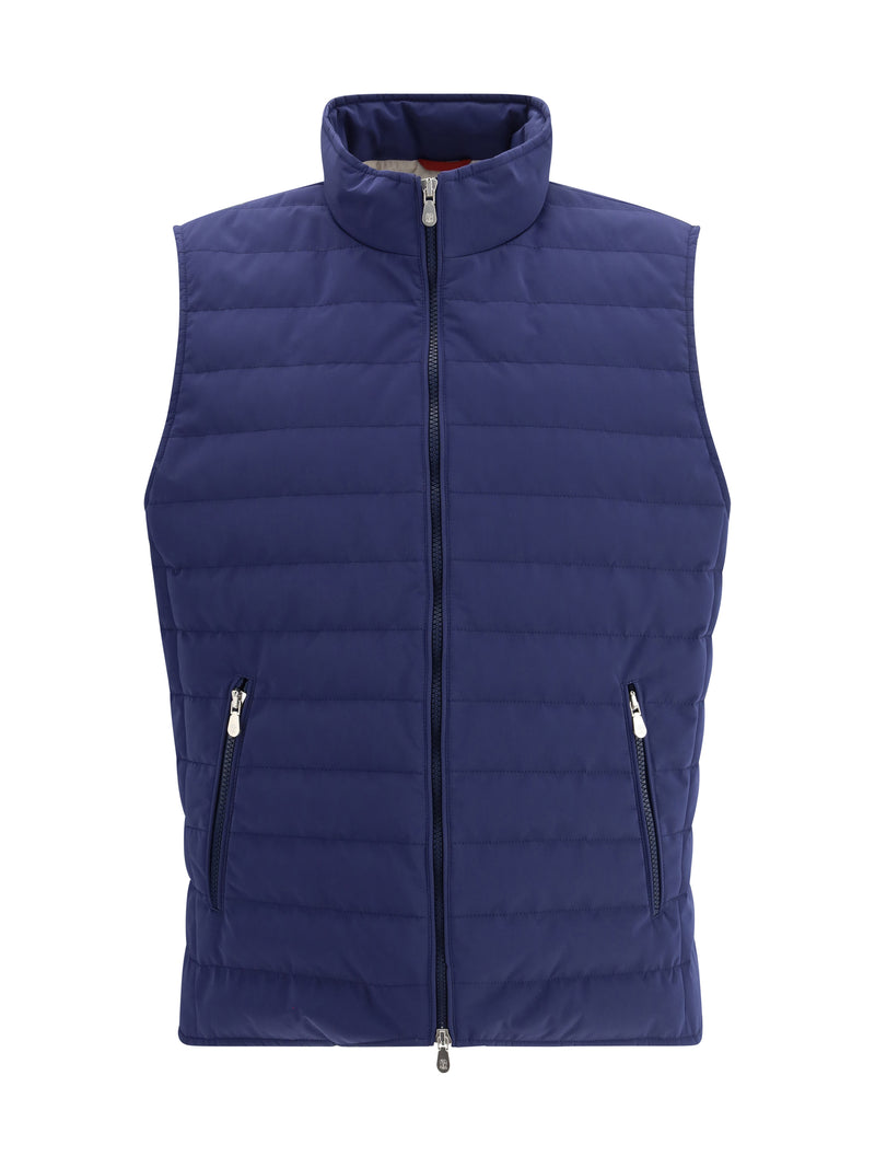 Brunello Cucinelli Brunello Cucinelli Quilted Vest Jacket Blue - World Class Fashion