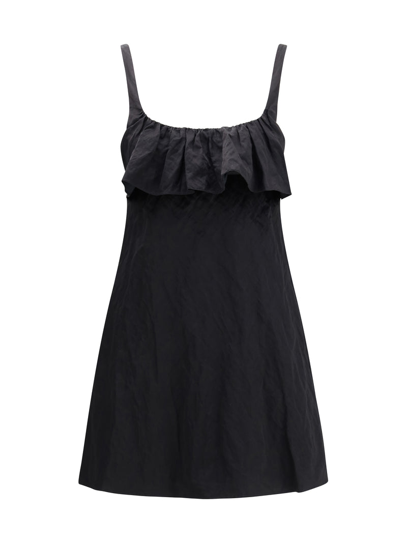 Chloe Chloé Mini Dress Washed Technical Satin Black - World Class Fashion
