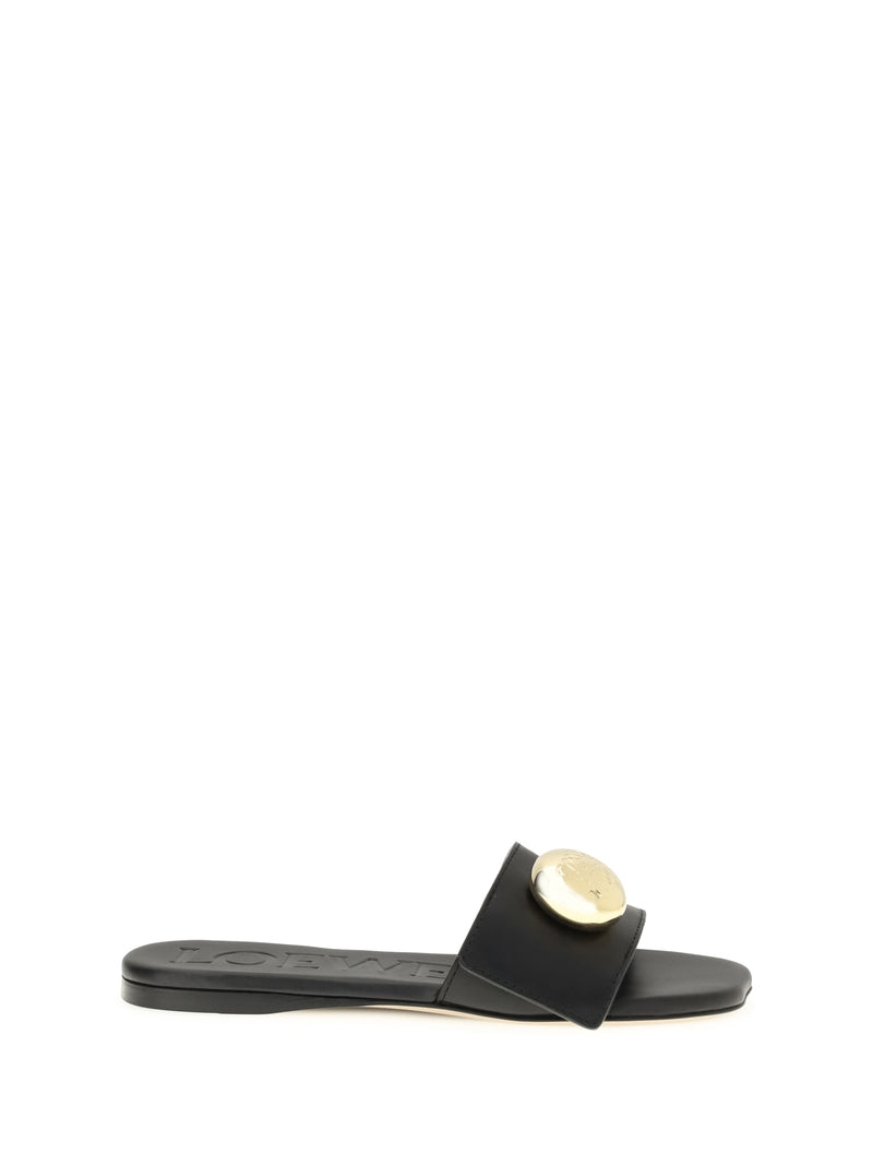 Loewe Loewe Pebble Slide Sandals Black Women - World Class Fashion
