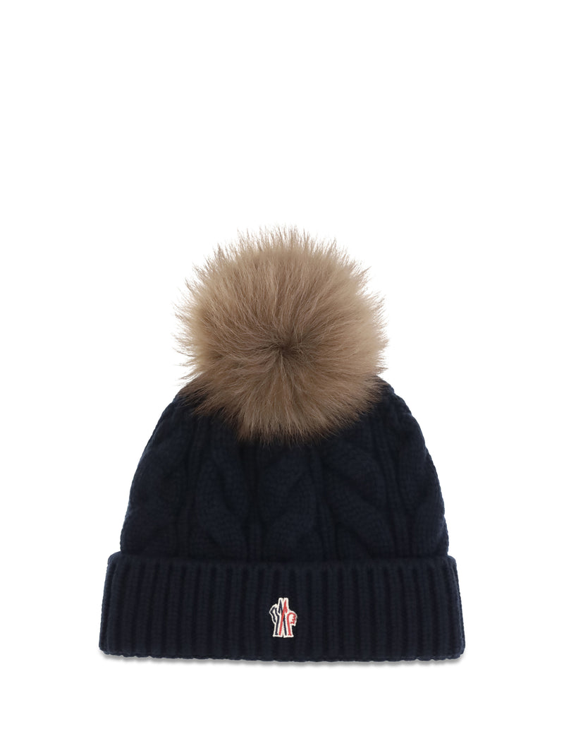 Moncler Grenoble Moncler Grenoble Pom-pom Wool Cashmere Beanie Navy - World Class Fashion