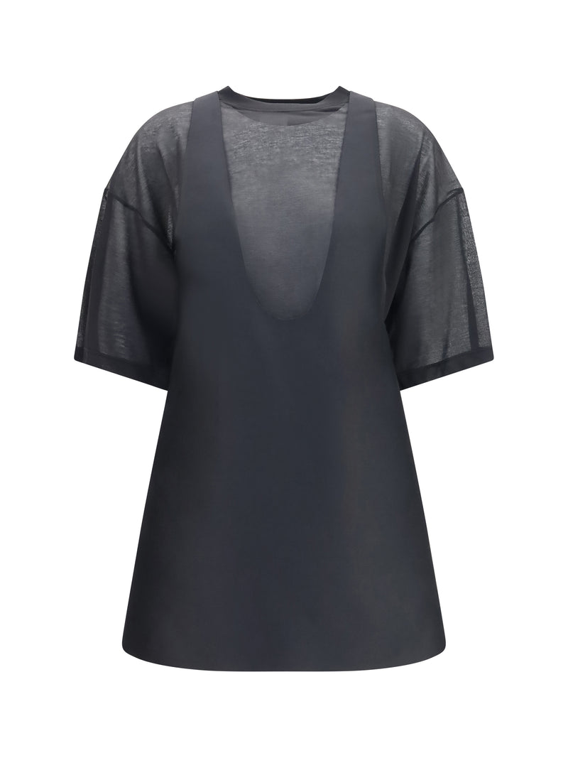 Balenciaga Balenciaga Hybrid Dress with Sheer T-shirt Black - World Class Fashion