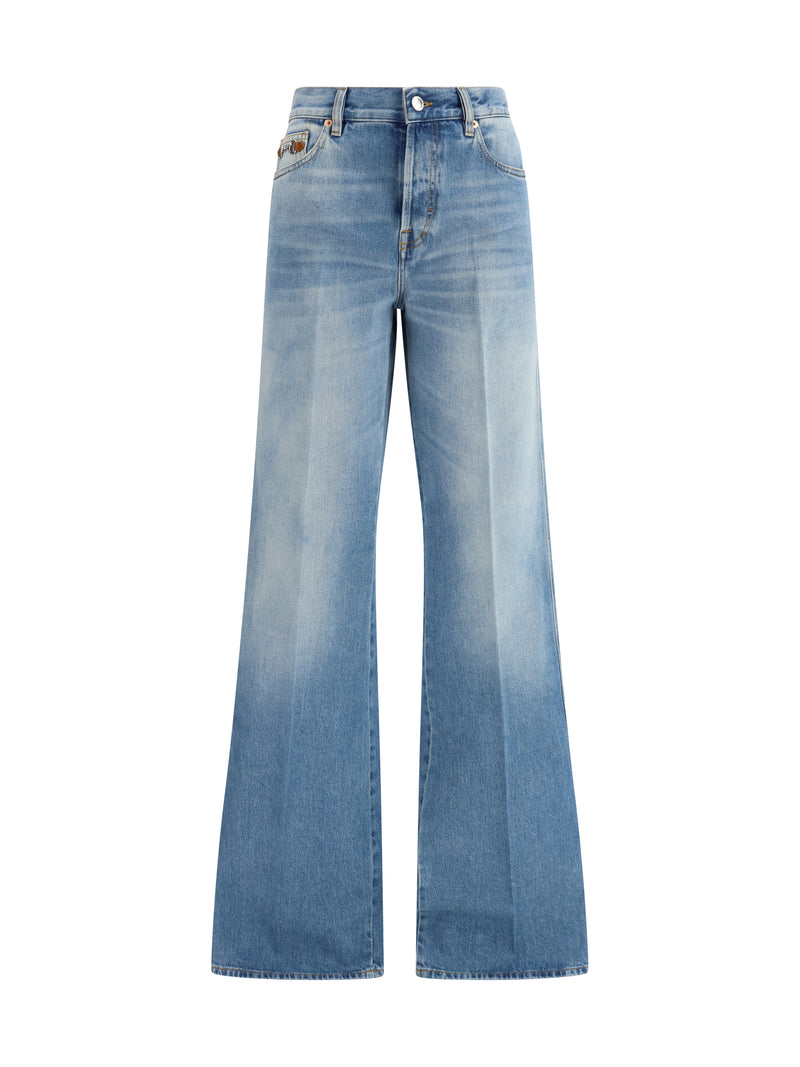 Gucci Gucci Cotton Denim Flare Jeans Blue Women - World Class Fashion