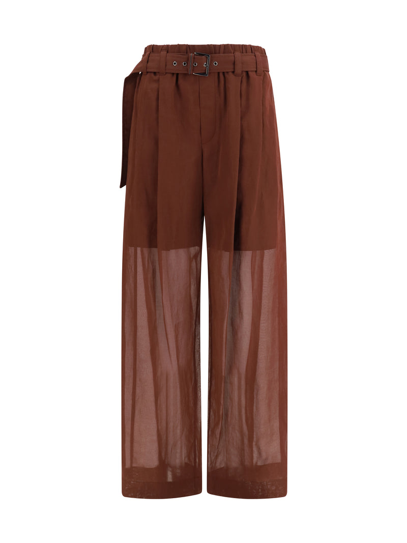 Brunello Cucinelli Brunello Cucinelli Cotton Loose Pants Mulberry - World Class Fashion