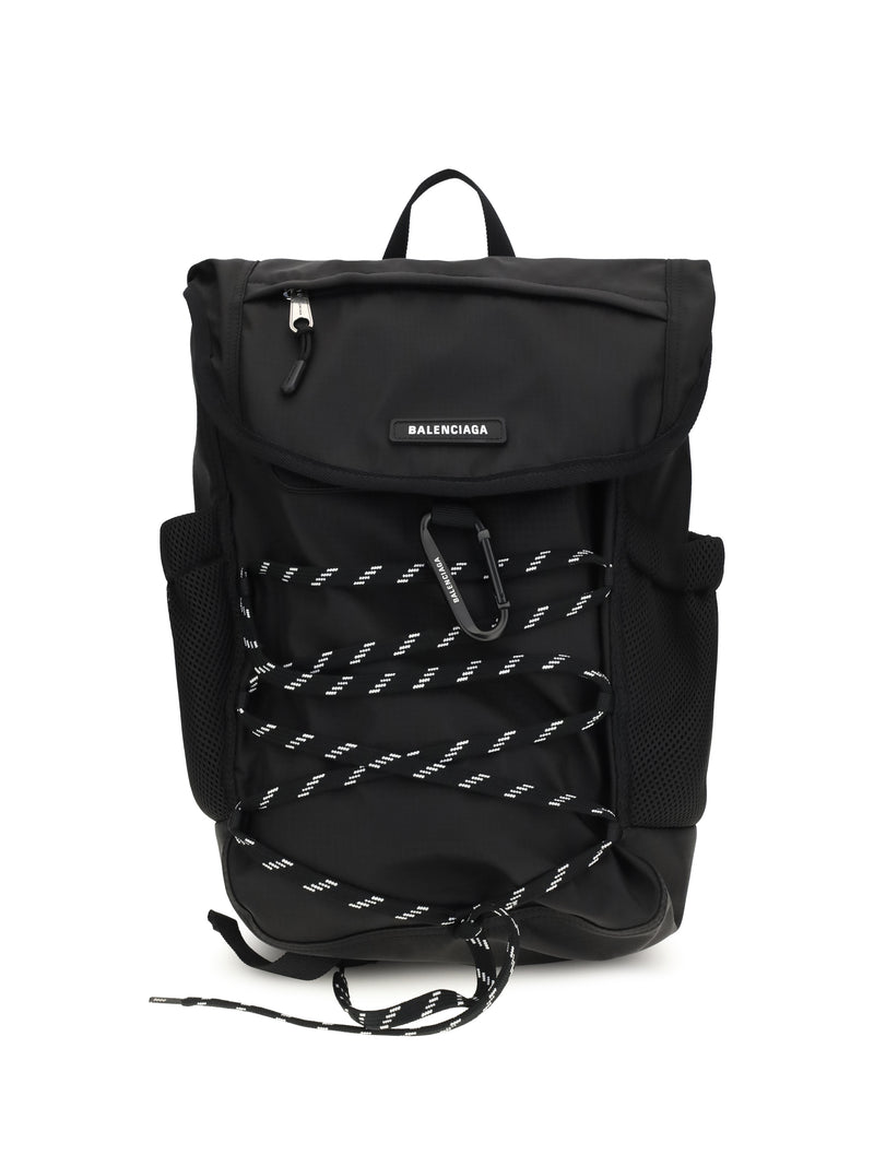 Balenciaga Balenciaga Metal Carabiner Detail Backpack Black - World Class Fashion