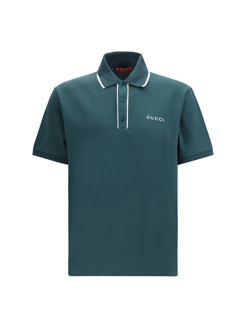 Gucci Gucci Cotton Polo Petroleum/Mix Men - World Class Fashion