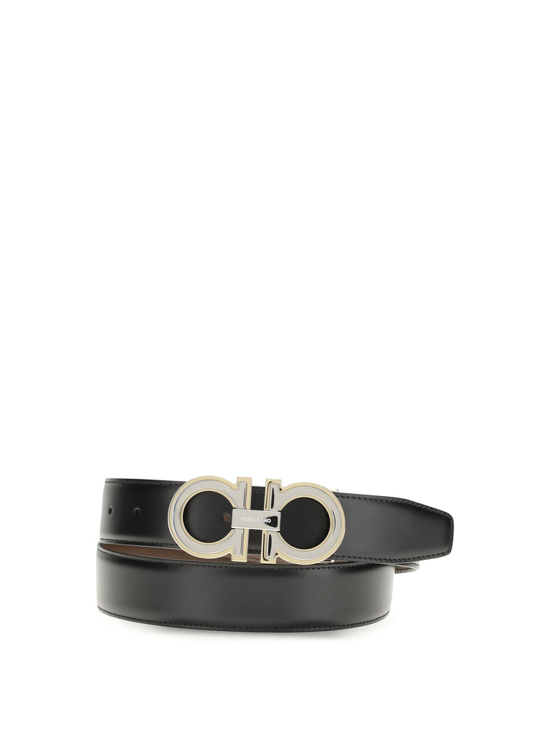 Ferragamo Ferragamo Reversible Gancini Belt Nero - World Class Fashion
