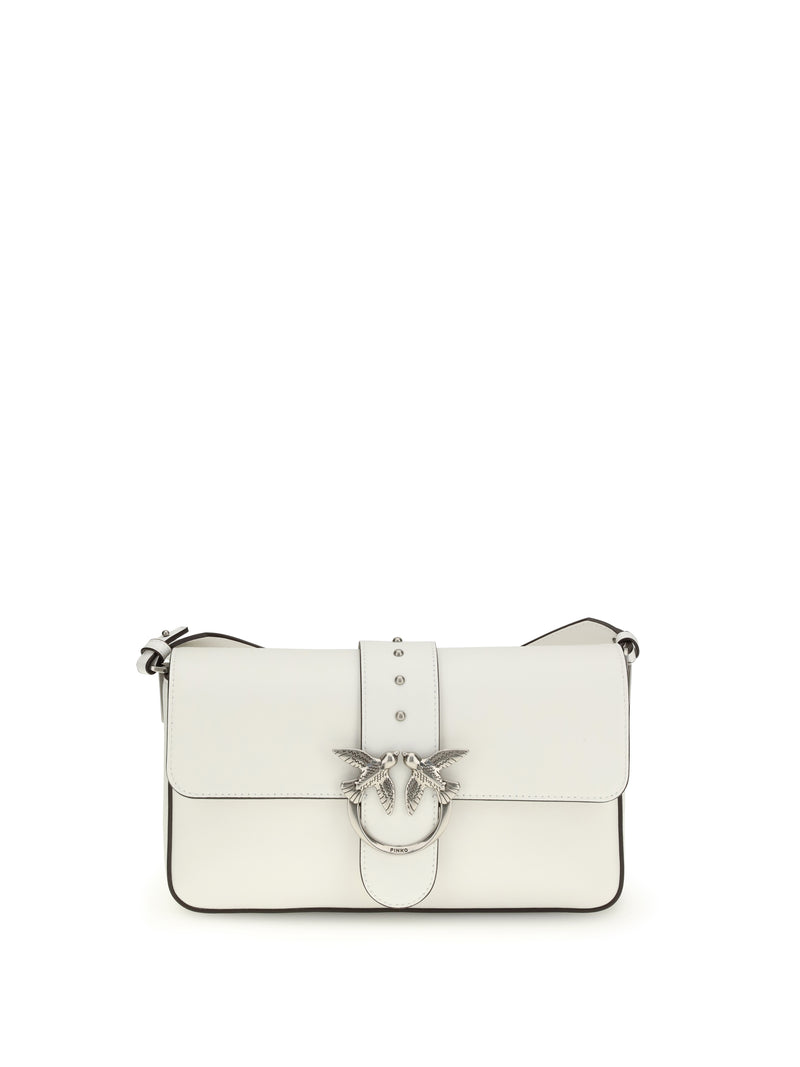 Pinko Pinko Love One Shoulder Bag Bianco Nembo-Old Silver - World Class Fashion