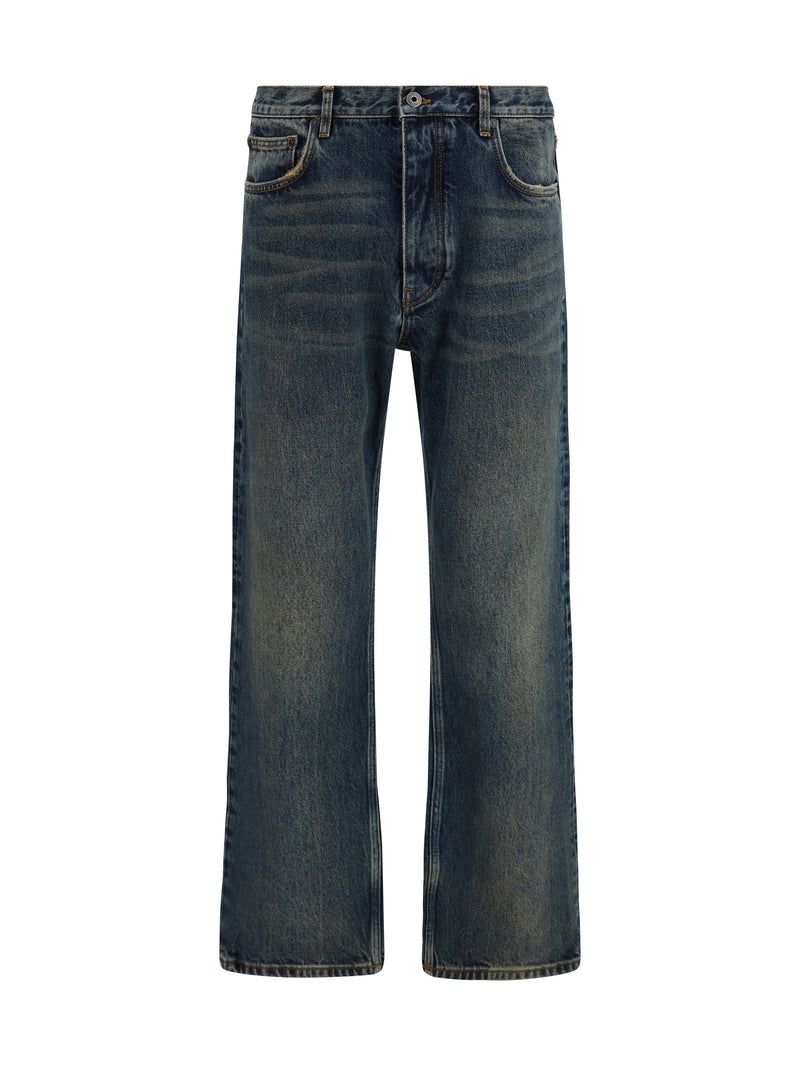 Off-white Off-white Half Arrow Jeans Dirty Dark Blue - World Class Fashion