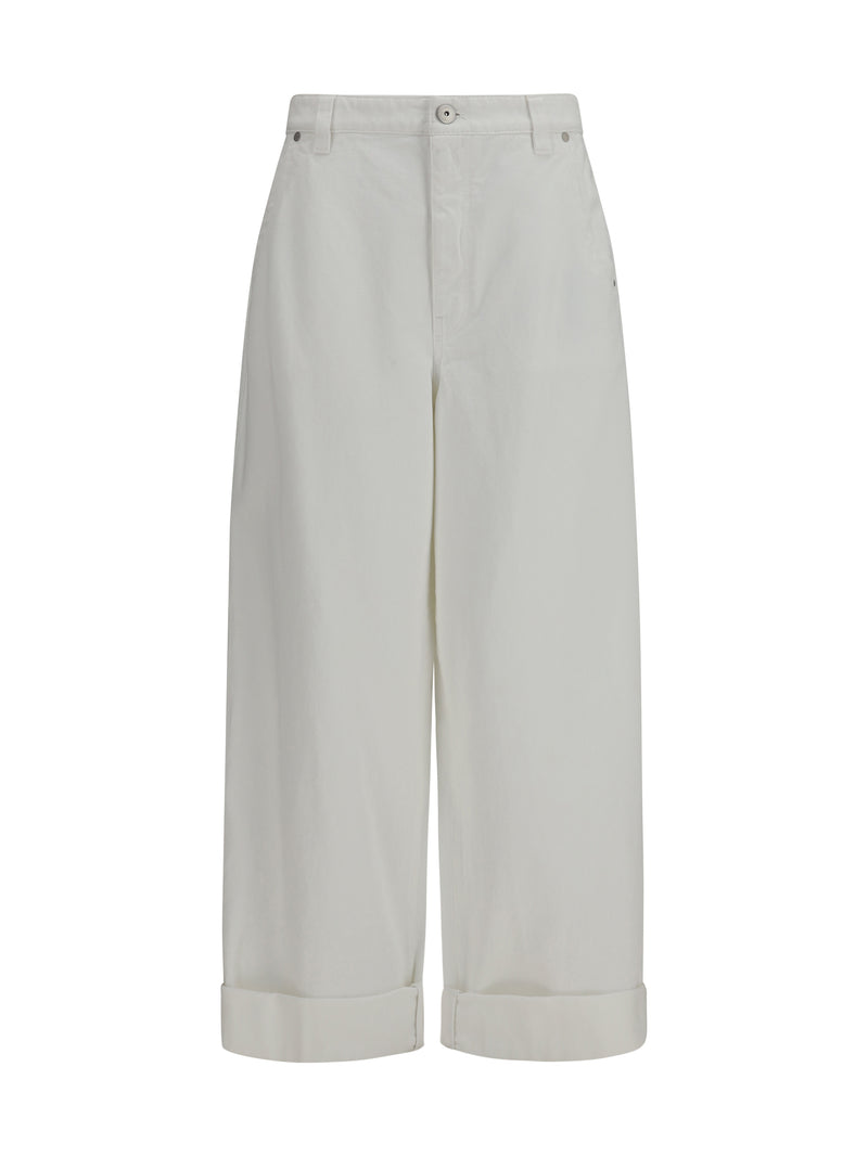 Brunello Cucinelli Brunello Cucinelli Cotton Trousers Naturale - World Class Fashion