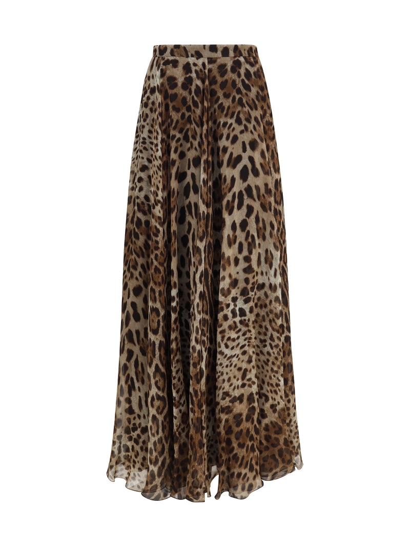 Dolce & Gabbana Dolce & Gabbana Leopard-print Chiffon Skirt Multicolor - World Class Fashion