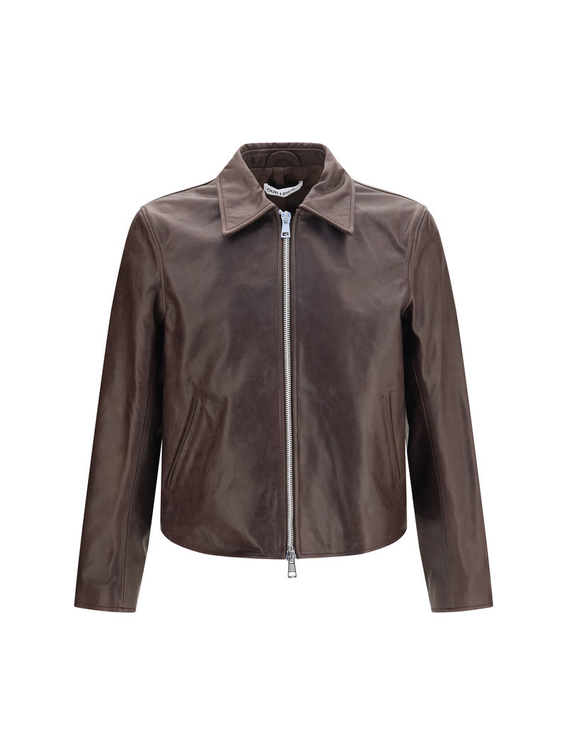 Our Legacy Our Legacy Mini Leather Jacket Matted Brown - World Class Fashion