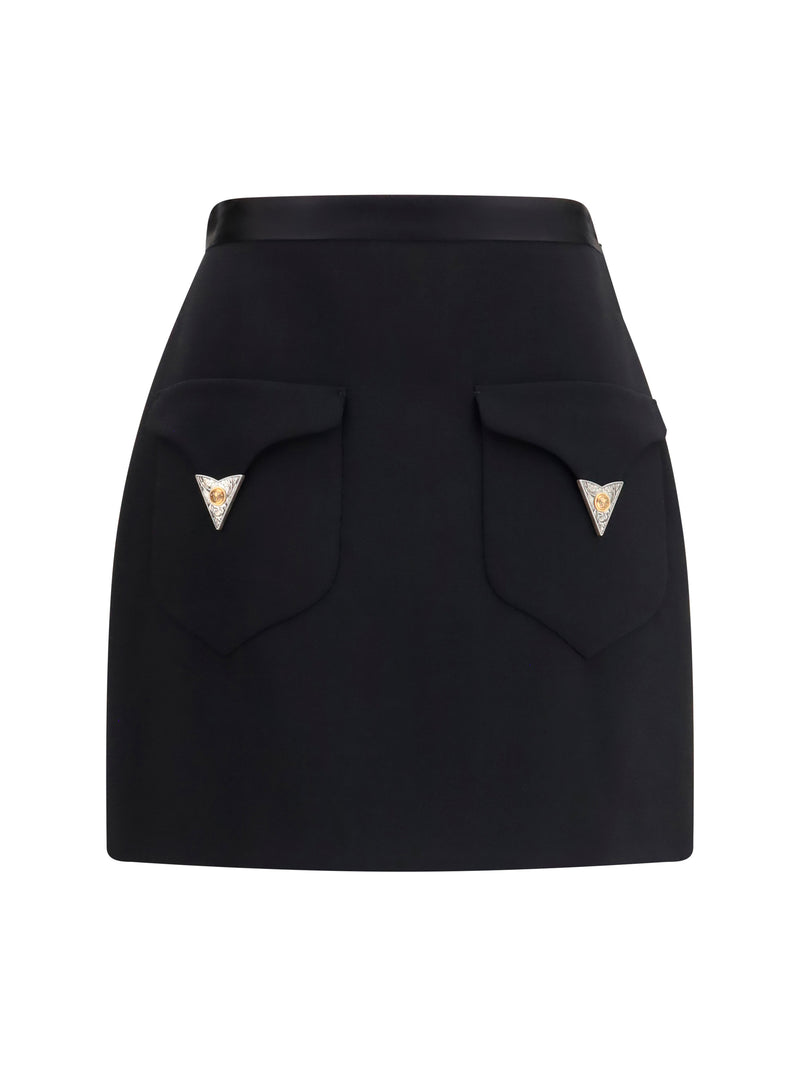 Versace Versace Wool Mini Skirt - World Class Fashion