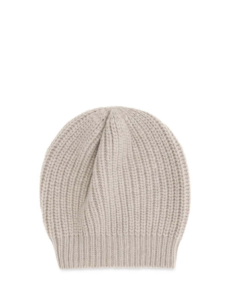 Brunello Cucinelli Brunello Cucinelli Cashmere Beanie With Sequins Rustic Beige - World Class Fashion