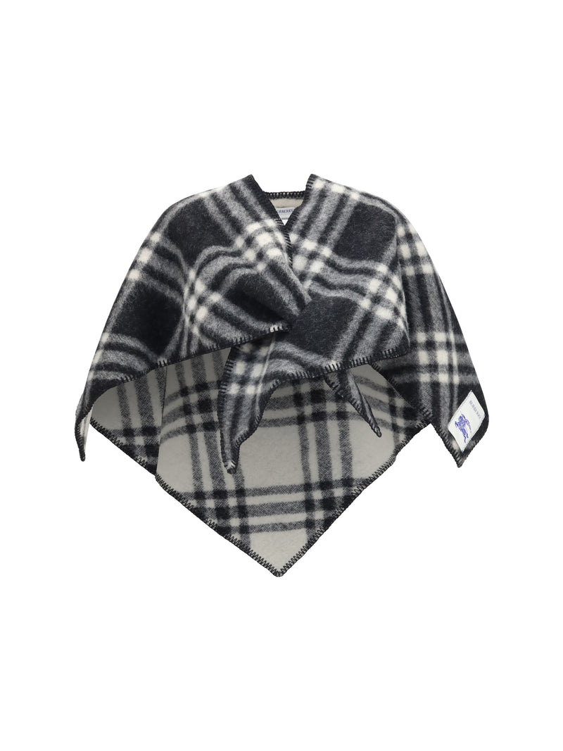 Burberry Burberry Short Wool Check Poncho - World Class Fashion