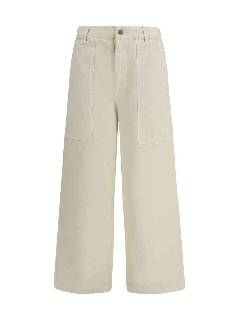 Moncler Moncler Cotton Pants Light Beige Women - World Class Fashion