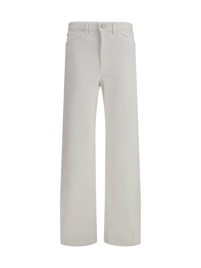 Lemaire Lemaire Cotton Five-pocket Pants Milk Women - World Class Fashion