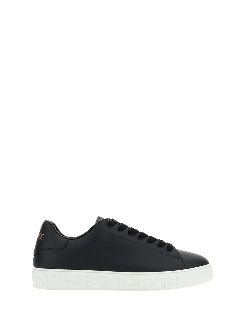 Versace Zapatillas de cuero negras para hombre Versace - World Class Fashion