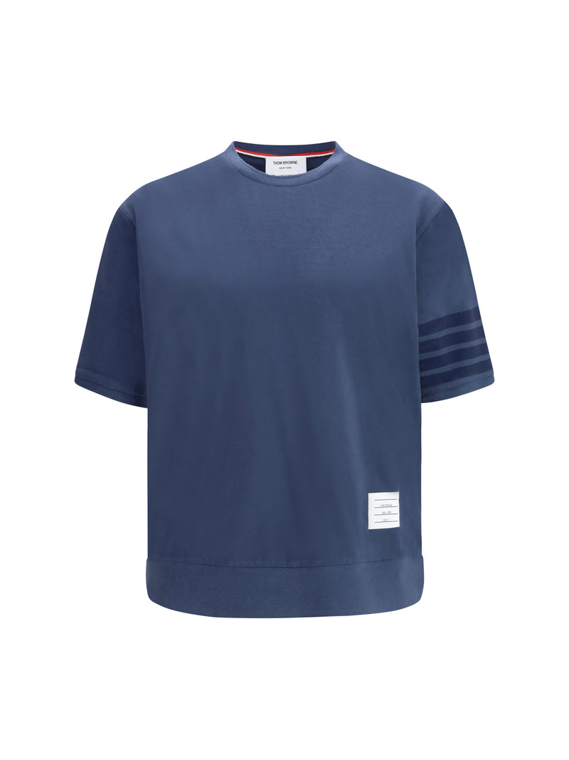 Thom Browne Thom Browne 4-Bar Cotton Jersey T-shirt Navy - World Class Fashion