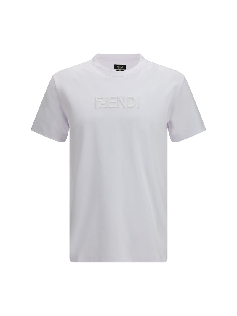Fendi Fendi Cotton T-shirt with Embroidered Logo White - World Class Fashion