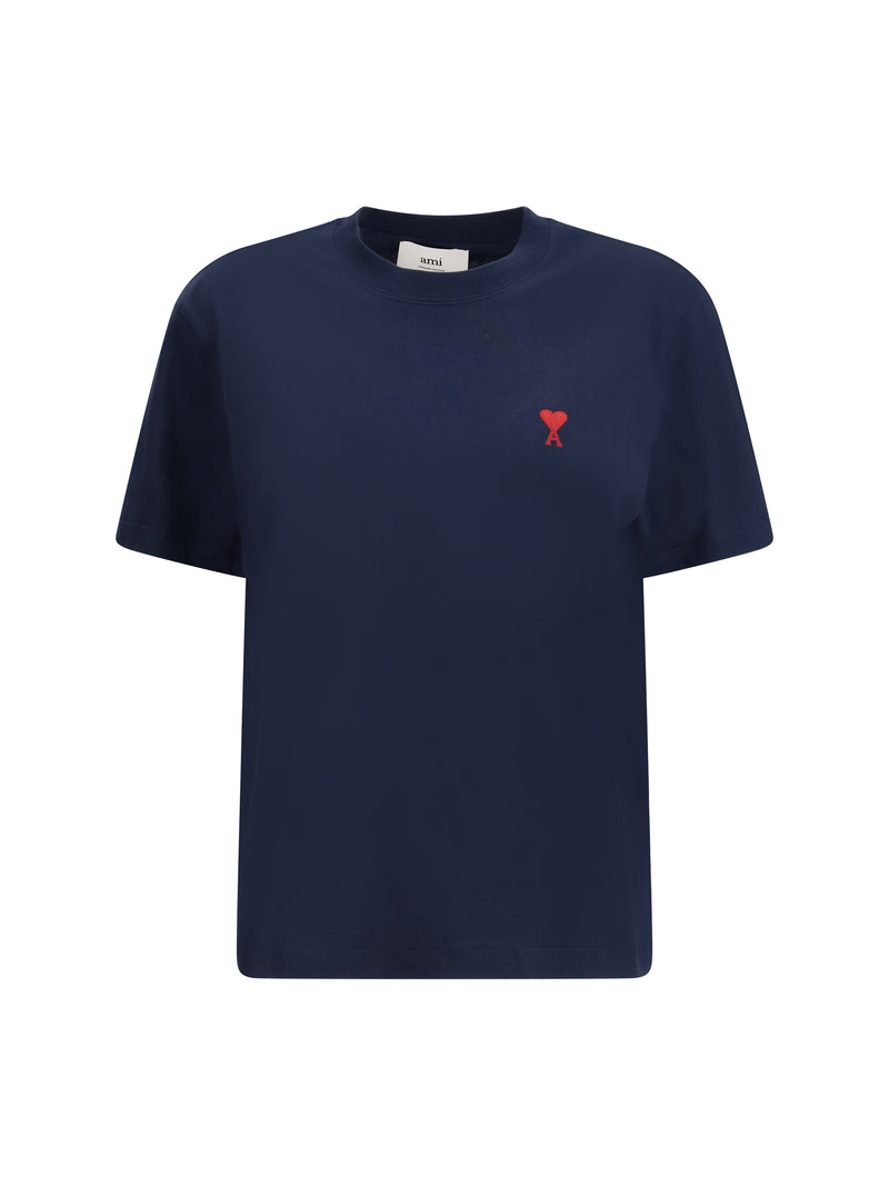 AMI Paris AMI Paris Logo T-shirt Bleu Nuit Women - World Class Fashion