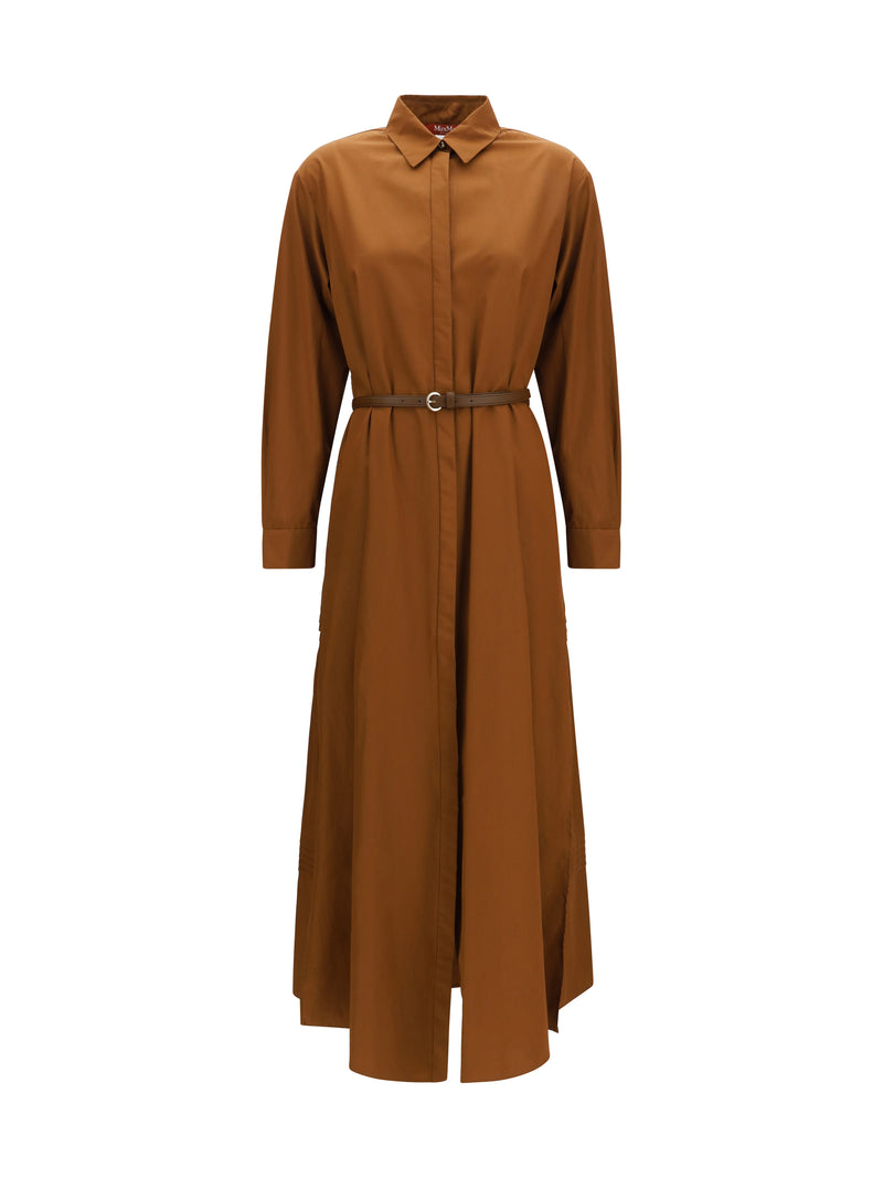 Max Mara Studio Max Mara Studio Cotton Shirt Dress Argilla - World Class Fashion