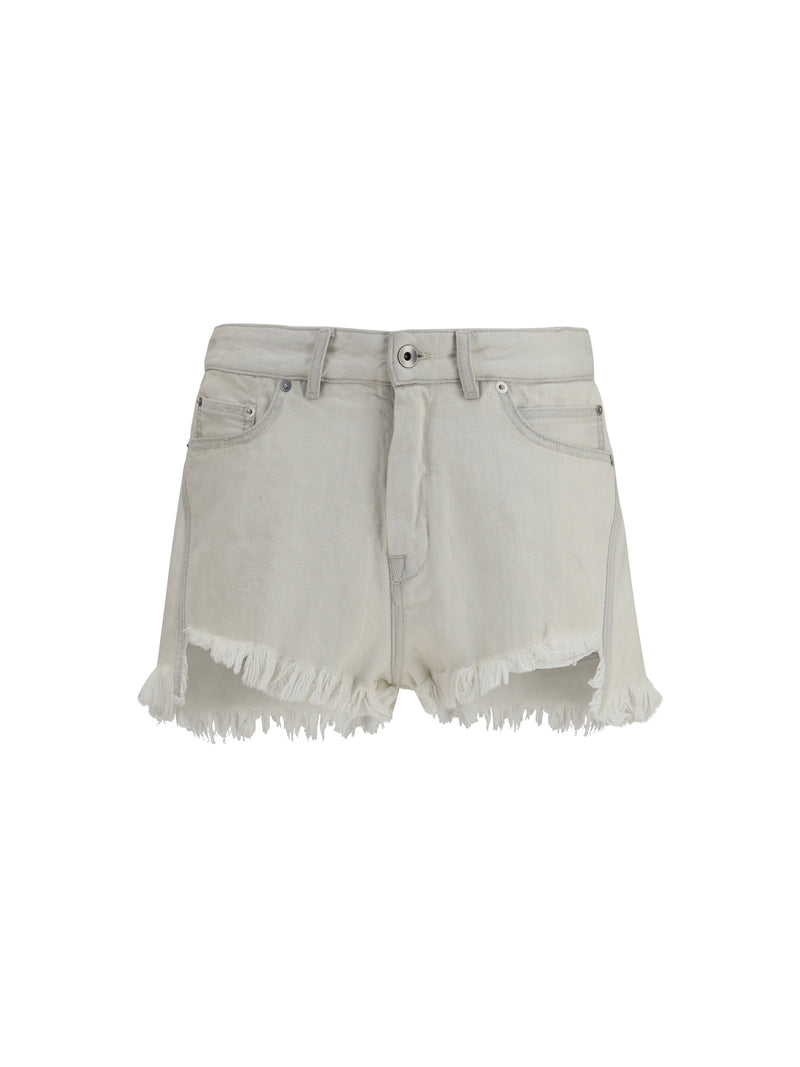 Rick Owens Rick Owens Temple Bias Cutoffs Denim Milk - World Class Fashion
