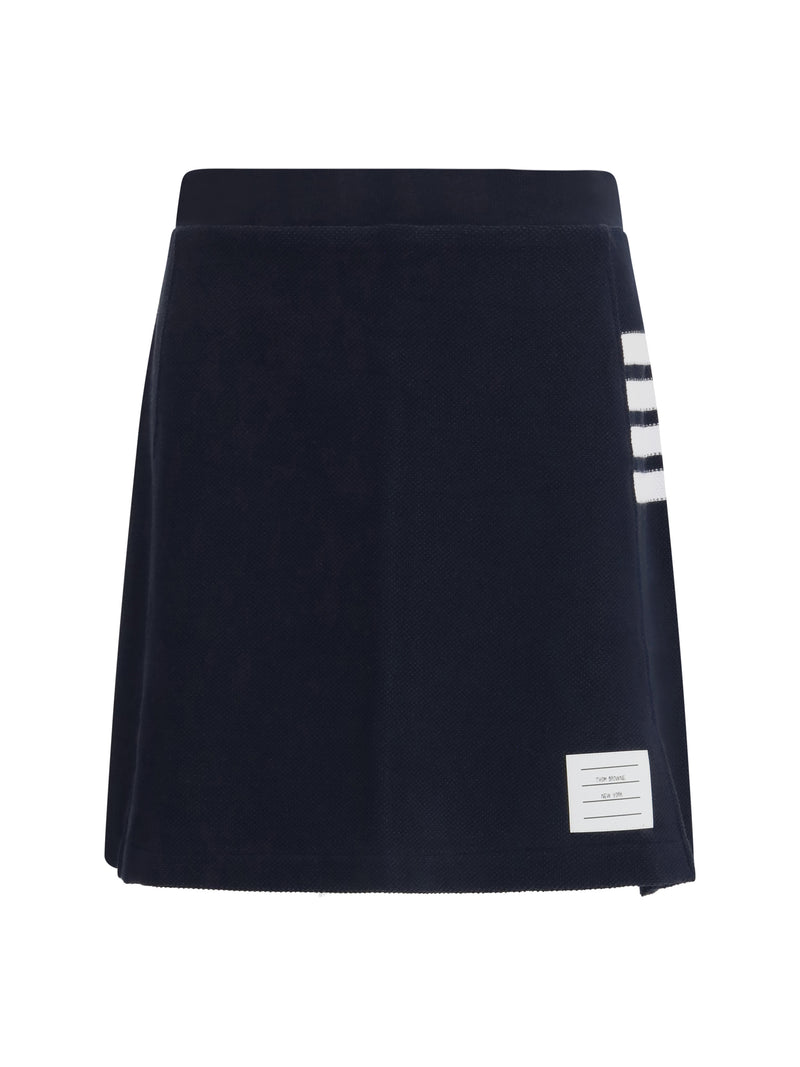 Thom Browne Thom Browne 4-bar Piqué Mini Skirt Navy - World Class Fashion