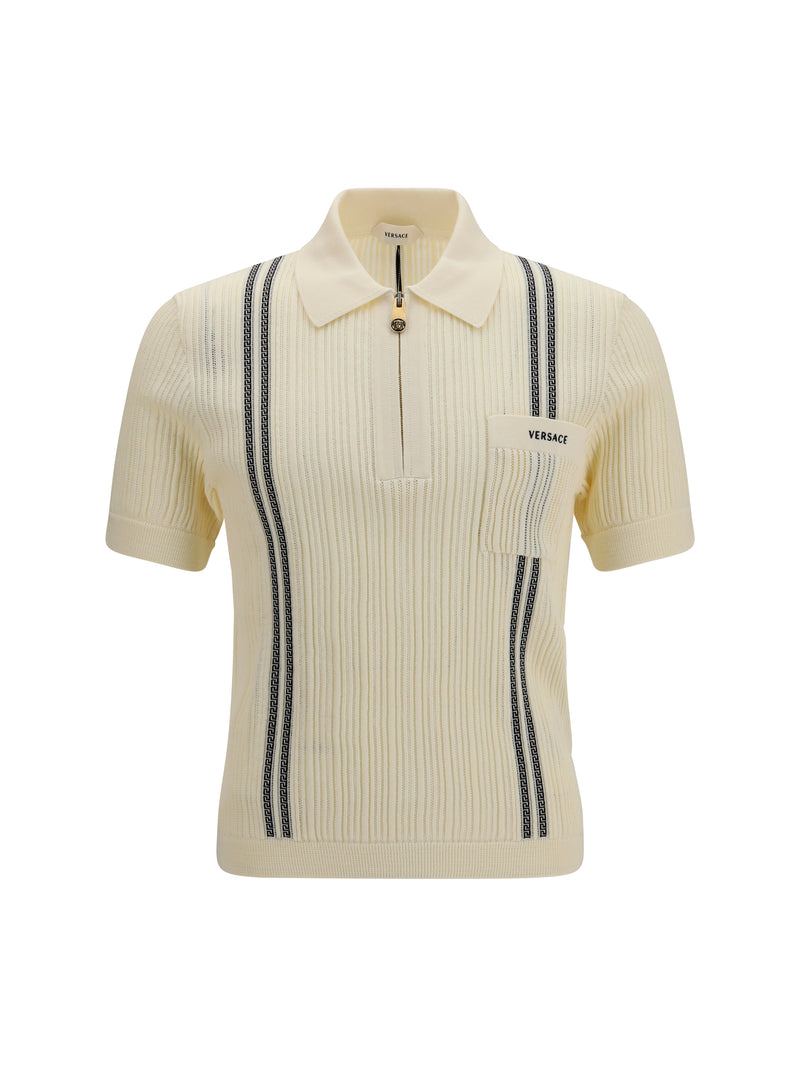 Versace Versace Jacquard Cotton Knit Polo - World Class Fashion