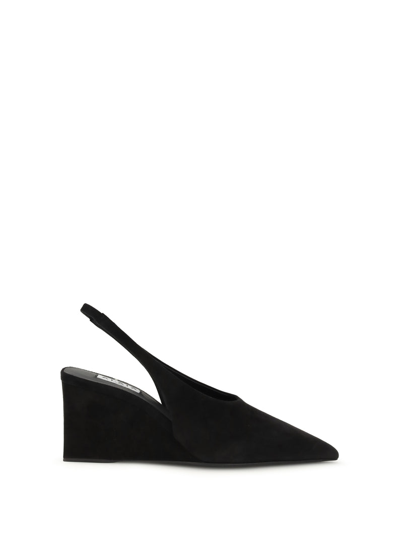 Alaia Alaïa Cube Wedge Slingback Pumps Noir - World Class Fashion