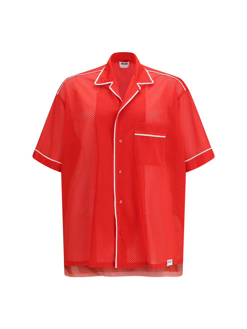 Moschino Moschino Technical Mesh Shirt Reversed 22 Print Fantasia Rosso - World Class Fashion