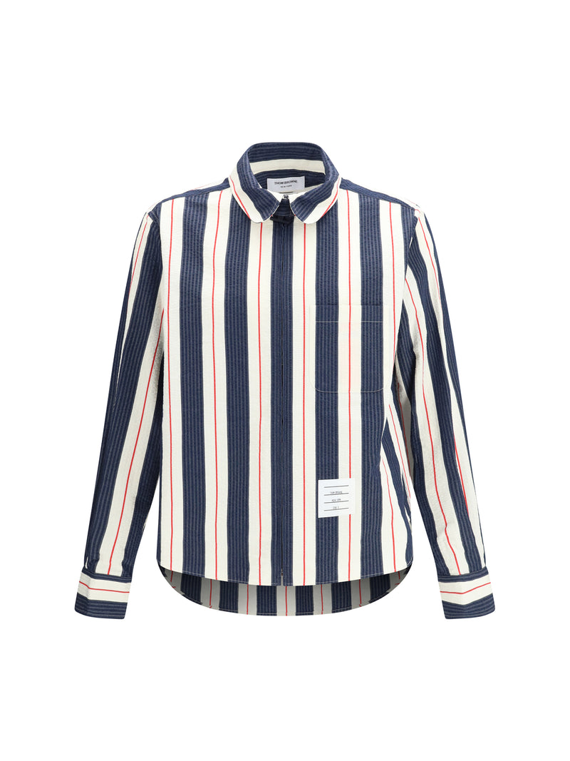 Thom Browne Thom Browne Cotton Zip Shirt RWBWHT - World Class Fashion