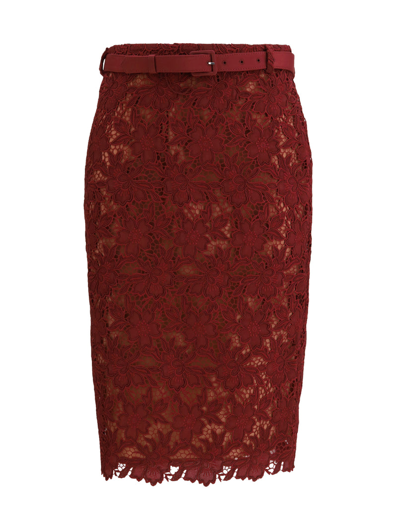 Self-portrait Self-portrait Guipure Lace Midi Skirt - World Class Fashion